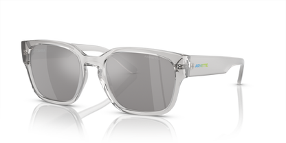 Arnette AN4325 Hamie Sunglasses in 28586G Transparent Grey / Light Grey Mirror Silver 80 lens