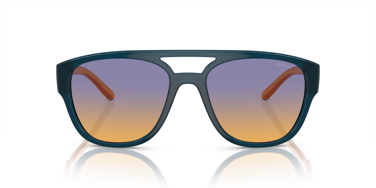 Arnette AN4327 Mew2 Sunglasses in 29012H Transparent Blue / Fifty Blue/Orange lens, front view