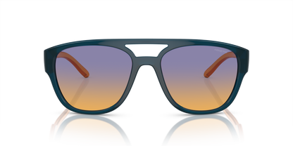 Arnette AN4327 Mew2 Sunglasses in 29012H Transparent Blue / Fifty Blue/Orange lens, front view