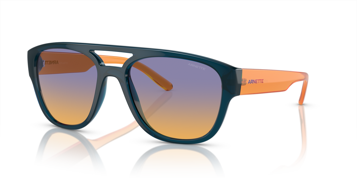 Arnette AN4327 Mew2 Sunglasses in 29012H Transparent Blue / Fifty Blue/Orange lens