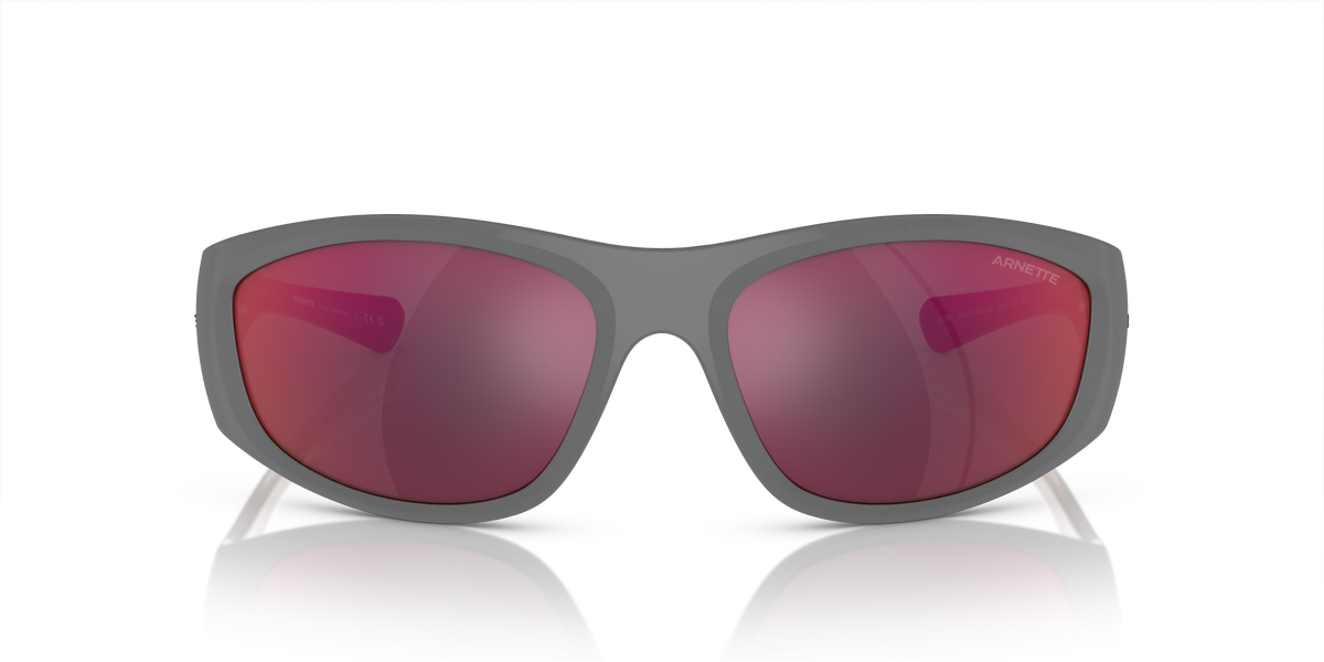 Arnette AN4331 Ilum Sunglasses in 29256Q Matte Grey/Alumina Bronze / Grey Mirror Orange/Yellow lens, front view