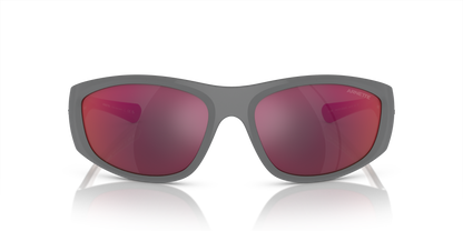 Arnette AN4331 Ilum Sunglasses in 29256Q Matte Grey/Alumina Bronze / Grey Mirror Orange/Yellow lens, front view