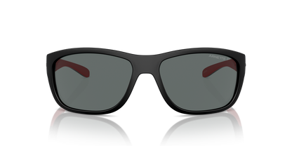 Arnette AN4337 Floresta Sunglasses in 275381 Black/Red Matte/Shiny / Dark Grey Polarized lens, front view