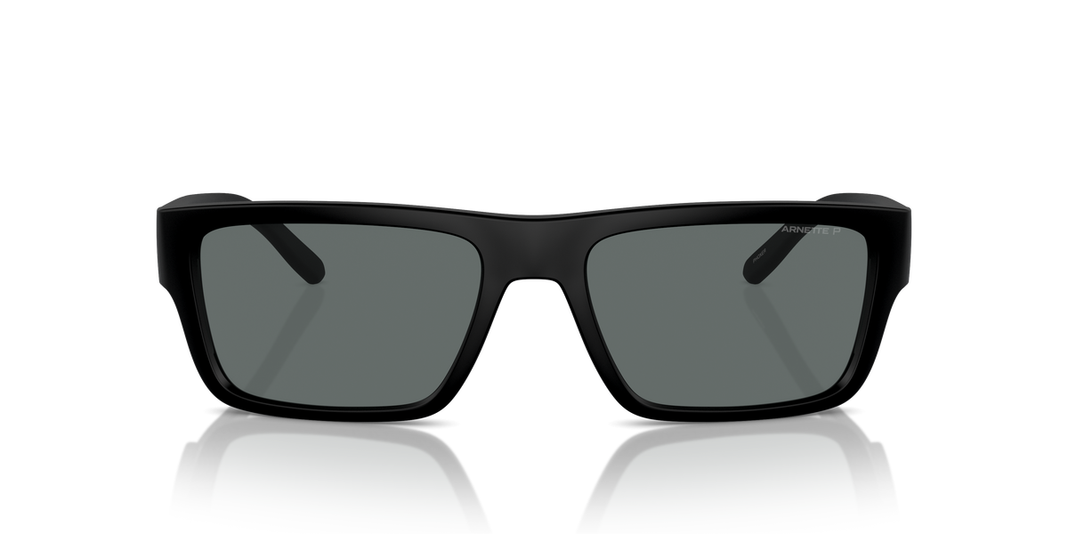 Arnette AN4338 Phoxer Sunglasses in 290081 Matte Recycled Black / Polarized Dark Grey lens, front view