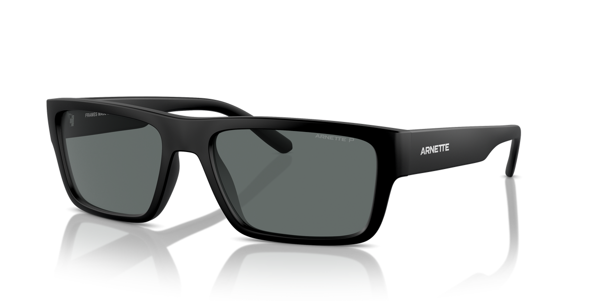 Arnette AN4338 Phoxer Sunglasses in 290081 Matte Recycled Black / Polarized Dark Grey lens