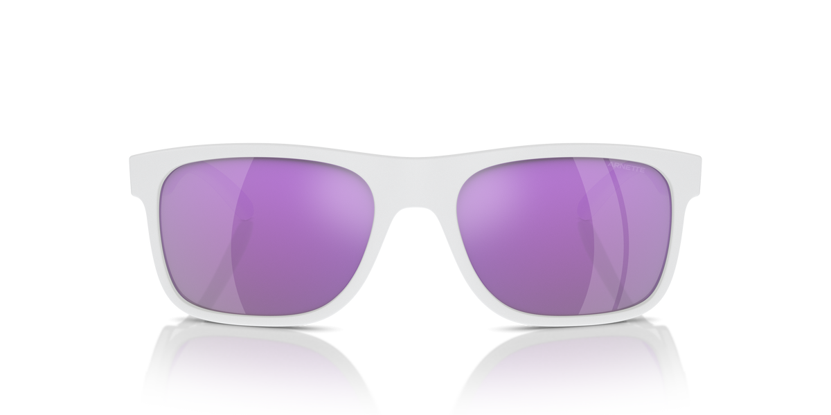 Arnette AN4341 Khim Sunglasses in 27794V White / Grey Mirror Violet lens, front view