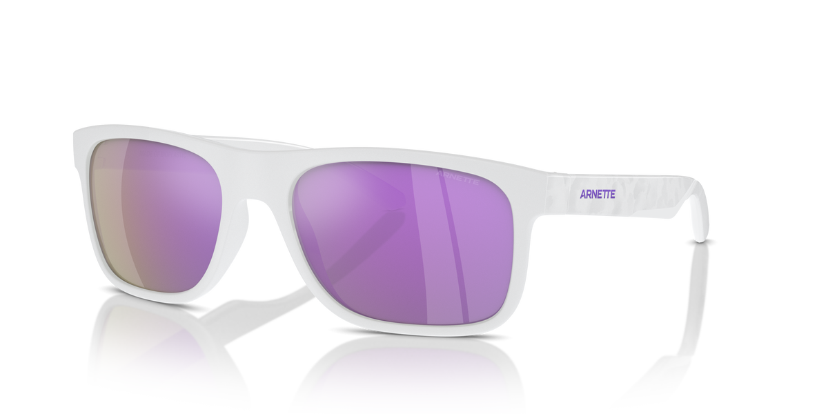 Arnette AN4341 Khim Sunglasses in 27794V White / Grey Mirror Violet lens