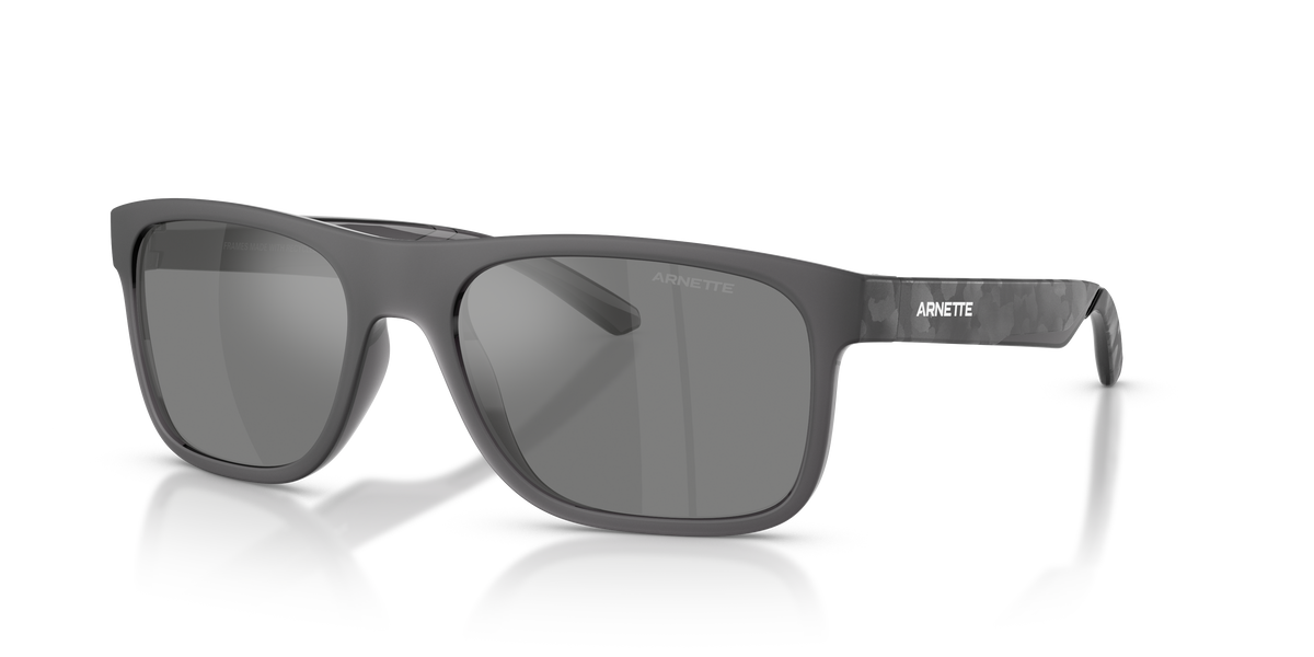 Arnette AN4341 Khim Sunglasses in 27866G Transparent Grey Matt/Shiny / Grey Mirror Silver lens