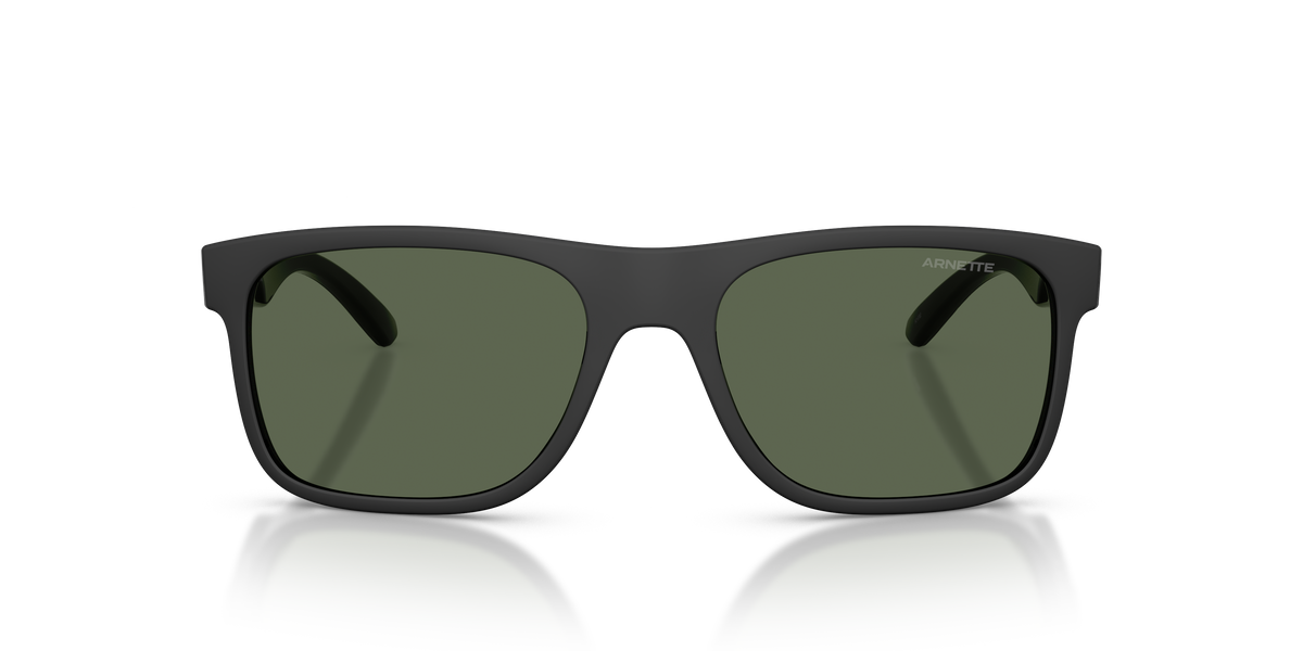 Arnette AN4341 Khim Sunglasses in 290071 Black Matte/Shiny / Dark Green lens, front view