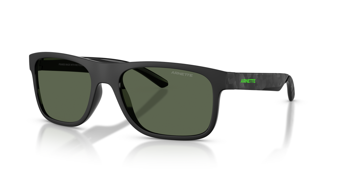Arnette AN4341 Khim Sunglasses in 290071 Black Matte/Shiny / Dark Green lens