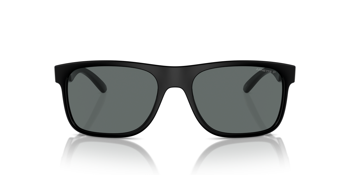 Arnette AN4341 Khim Sunglasses in 290081 Recycled Black / Polarized Grey lens, front view