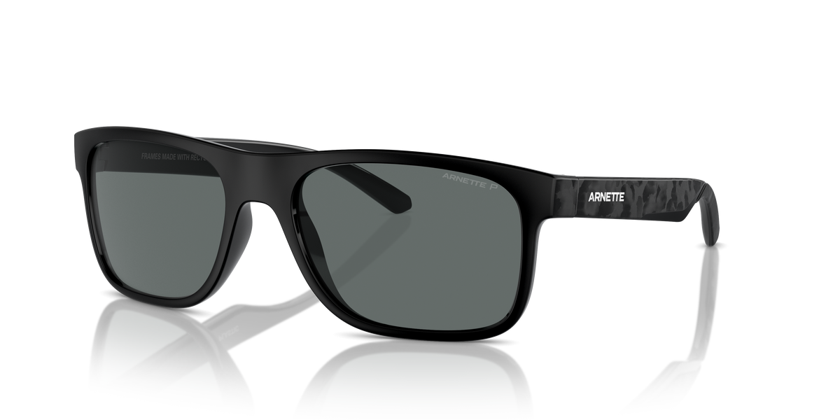 Arnette AN4341 Khim Sunglasses in 290081 Recycled Black / Polarized Grey lens