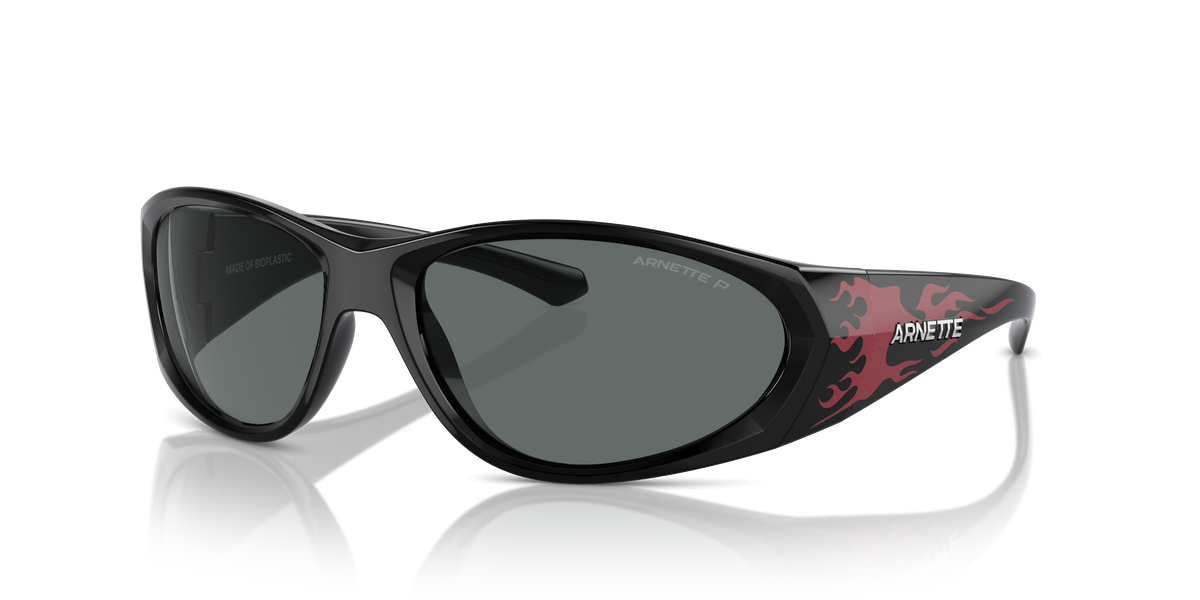 Arnette AN4342 Ilum 2.0 Sunglasses in 294681 Black/Red Flames / Dark Grey Polarized lens