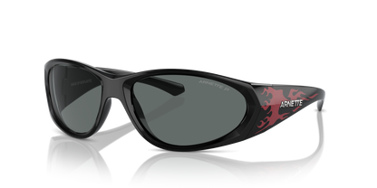 Arnette AN4342 Ilum 2.0 Sunglasses in 294681 Black/Red Flames / Dark Grey Polarized lens