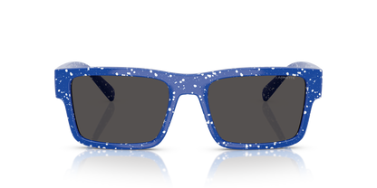 Arnette AN4344 Omgee Sunglasses in 297087 Royal Blue/White Splatter / Dark Grey lens, front view