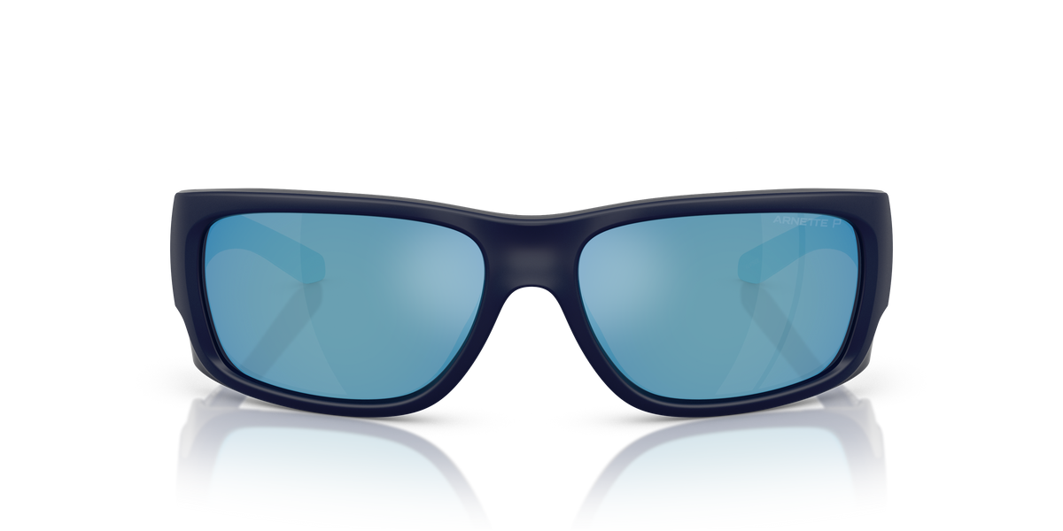 Arnette AN4345 Flipside Sunglasses in 275922 Dark Blue Matt Top Shiny / Dark Grey Mirror Water Polarized lens, front view