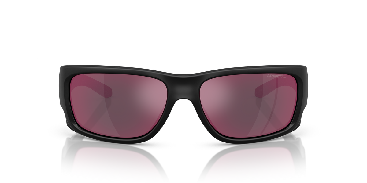 Arnette AN4345 Flipside Sunglasses in 29006Q Black Matt Top/Shiny / Grey Mirror Orange/Yellow lens, front view