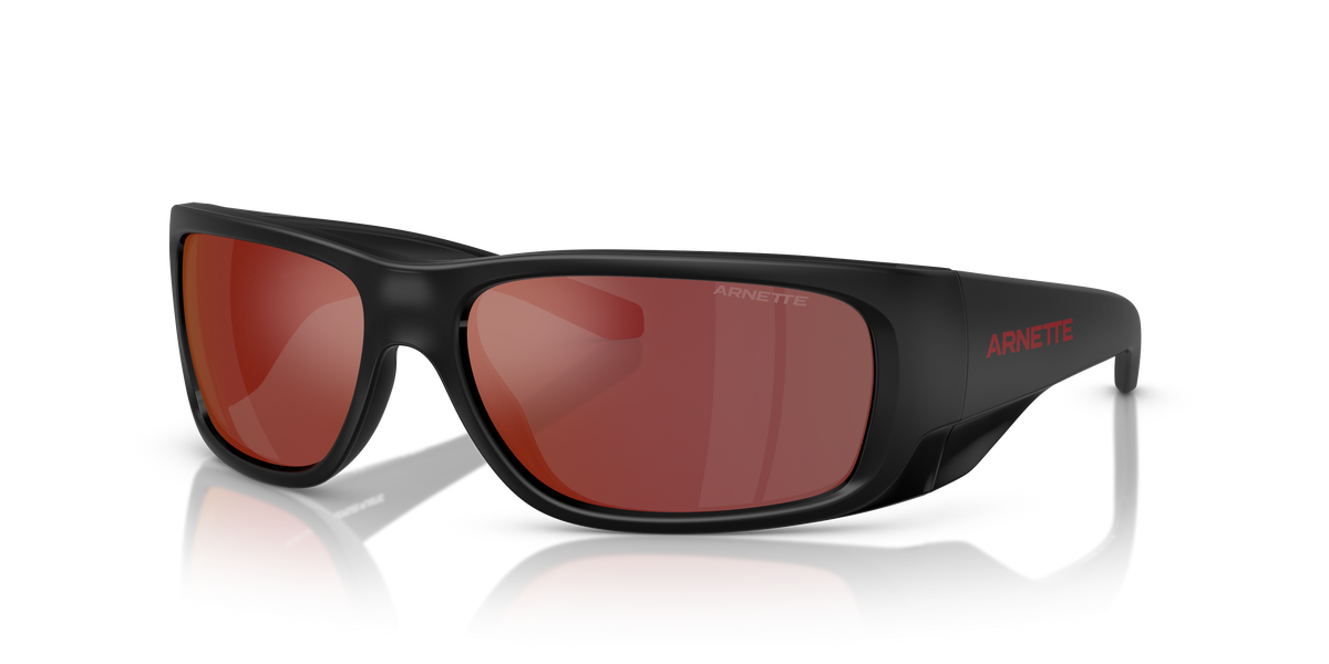 Arnette AN4345 Flipside Sunglasses in 29006Q Black Matt Top/Shiny / Grey Mirror Orange/Yellow lens