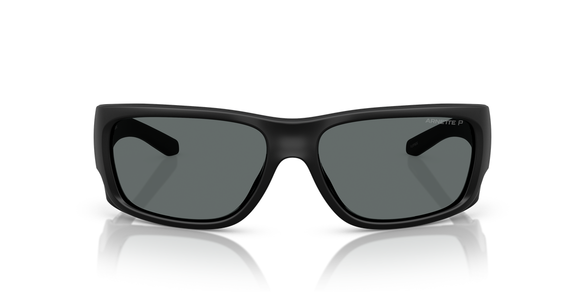 Arnette AN4345 Flipside Sunglasses in 290081 Black Matt Top/Shiny / Polarized Grey lens, front view