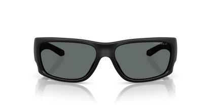 Arnette AN4345 Flipside Sunglasses in 290081 Black Matt Top/Shiny / Polarized Grey lens, front view