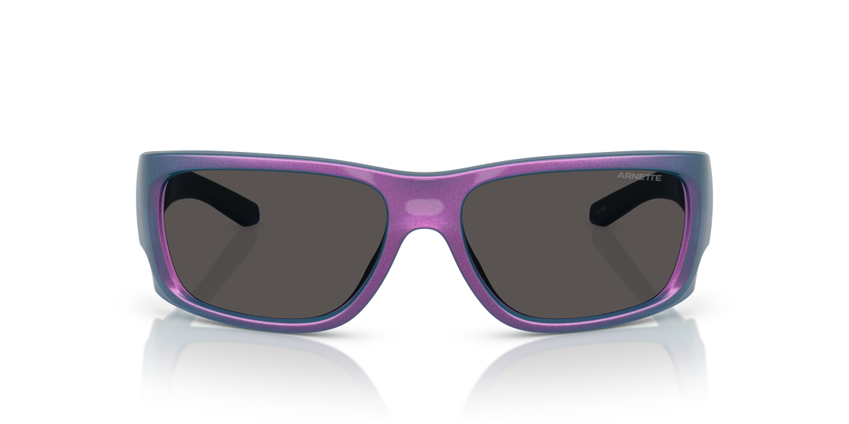 Arnette AN4345 Flipside Sunglasses in 296287 Metallic Burgundy / Dark Grey lens, front view