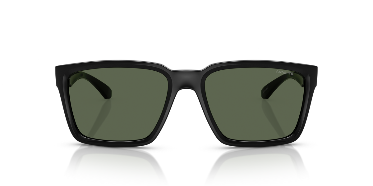Arnette AN4346 Plot Twist Sunglasses in 290071 Recycled Black / Dark Green lens, front view