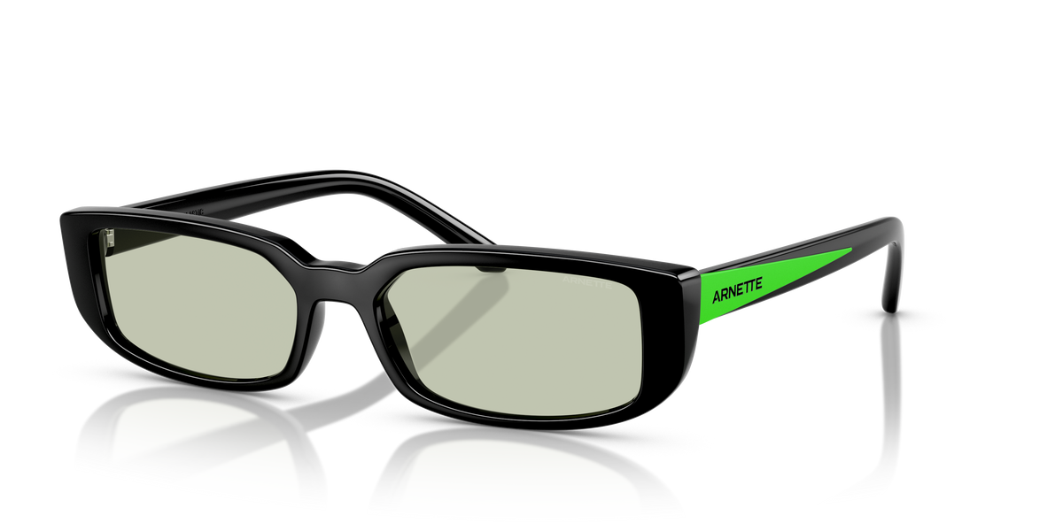 Arnette AN4348 Jet Sunglasses in 2753/2 Shiny Black / Light Green lens