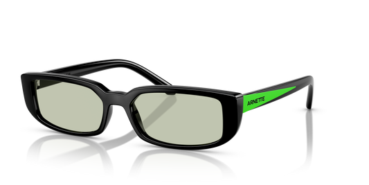 Arnette AN4348 Jet Sunglasses in 2753/2 Shiny Black / Light Green lens
