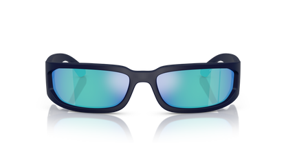 Arnette AN4349 Smaze Sunglasses in 275925 Matte Dark Blue / Light Green Mirror Blue lens, front view