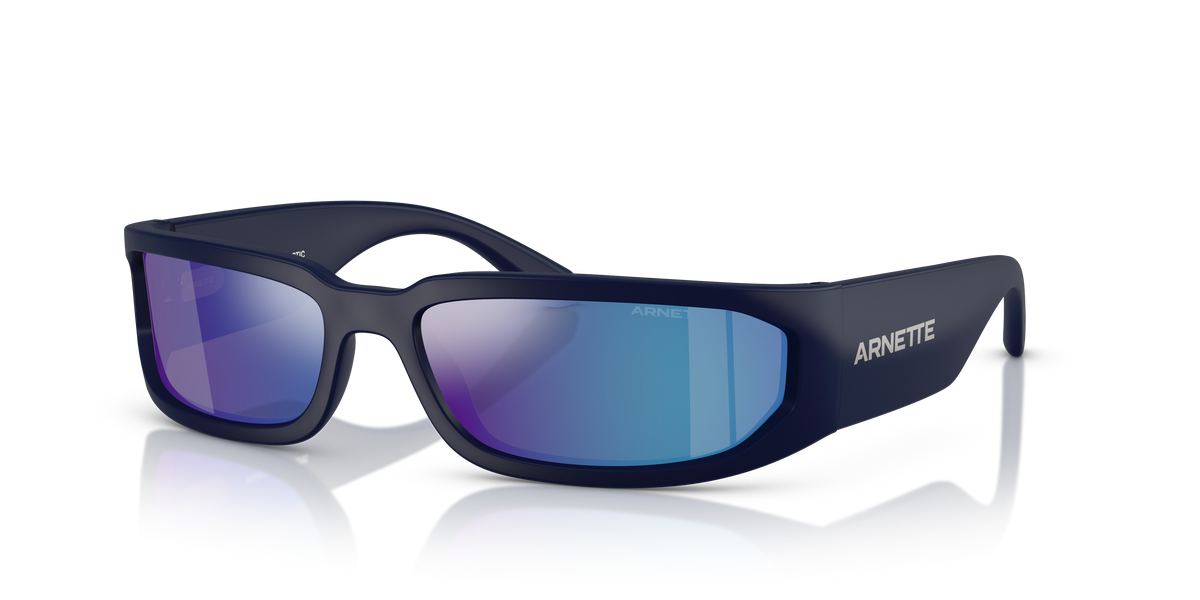 Arnette AN4349 Smaze Sunglasses in 275925 Matte Dark Blue / Light Green Mirror Blue lens