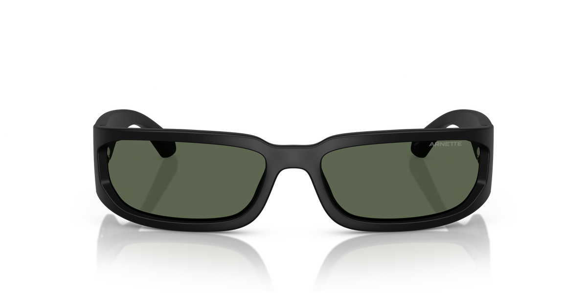 Arnette AN4349 Smaze Sunglasses in 290071 Matte Black / Dark Green lens, front view