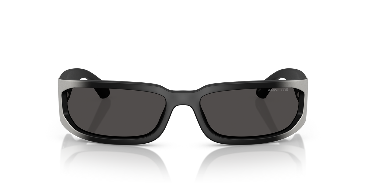 Arnette AN4349 Smaze Sunglasses in 297287 Matt Black Gradient Silver / Dark Grey lens, front view