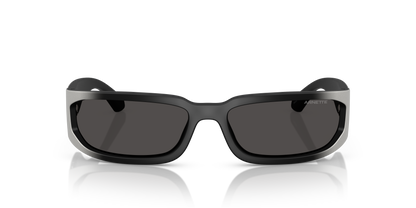 Arnette AN4349 Smaze Sunglasses in 297287 Matt Black Gradient Silver / Dark Grey lens, front view
