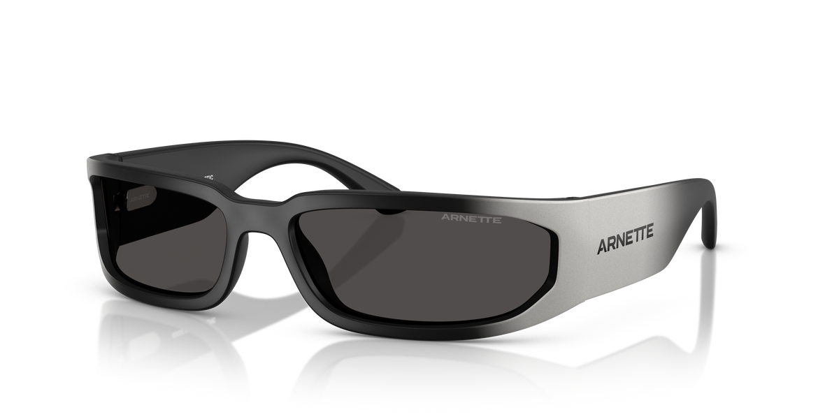 Arnette AN4349 Smaze Sunglasses in 297287 Matt Black Gradient Silver / Dark Grey lens