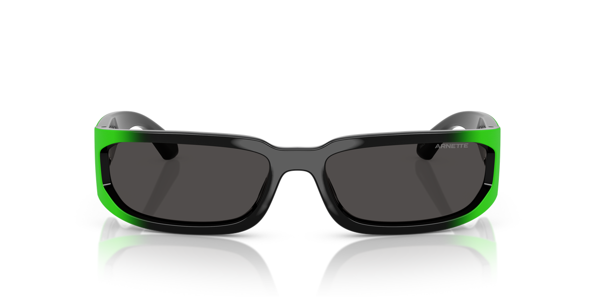 Arnette AN4349 Smaze Sunglasses in 297387 Black Gradient Gekko Green / Dark Grey lens, front view