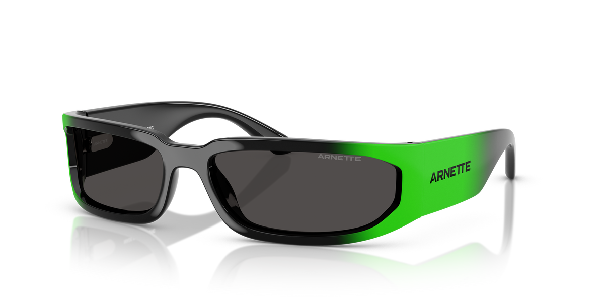 Arnette AN4349 Smaze Sunglasses in 297387 Black Gradient Gekko Green / Dark Grey lens