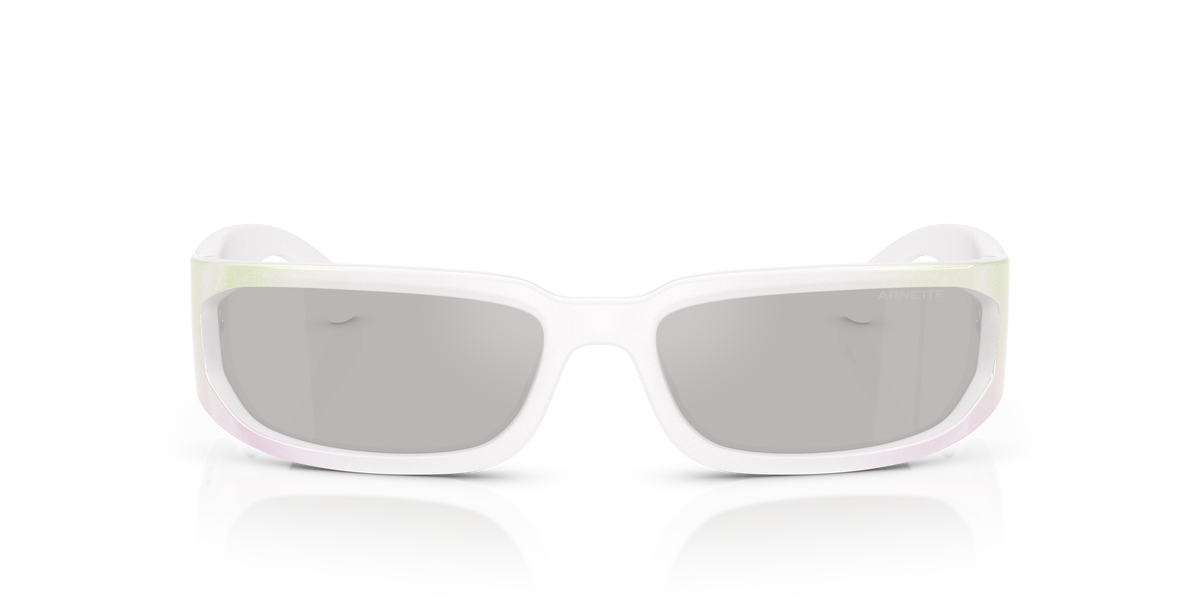 Arnette AN4349 Smaze Sunglasses in 29746G Opalescent White Gradient / Light Grey Mirror Silver lens, front view
