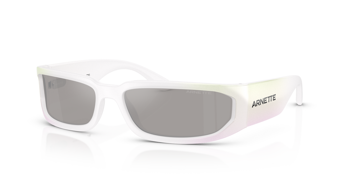 Arnette AN4349 Smaze Sunglasses in 29746G Opalescent White Gradient / Light Grey Mirror Silver lens