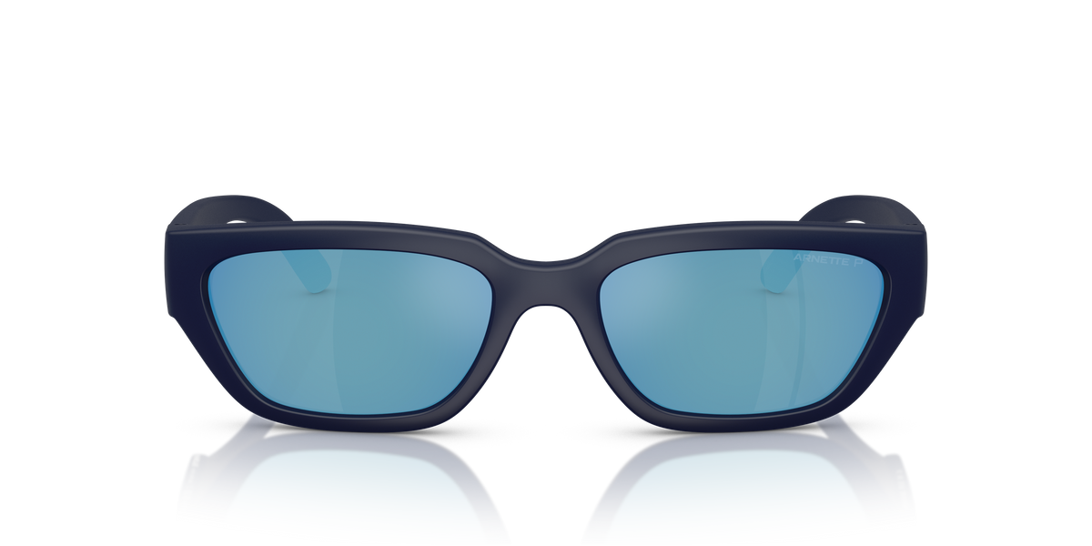 Arnette AN4350 Curbside Sunglasses in 275922 Matte Dark Blue / Dark Grey Mirror Water Polarized lens, front view