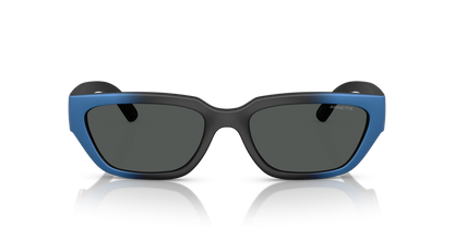 Arnette AN4350 Curbside Sunglasses in 297587 Matt Black Gradient Blue / Dark Grey lens, front view