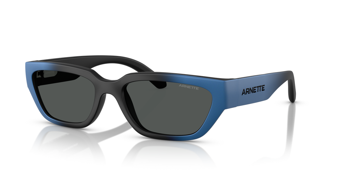 Arnette AN4350 Curbside Sunglasses in 297587 Matt Black Gradient Blue / Dark Grey lens