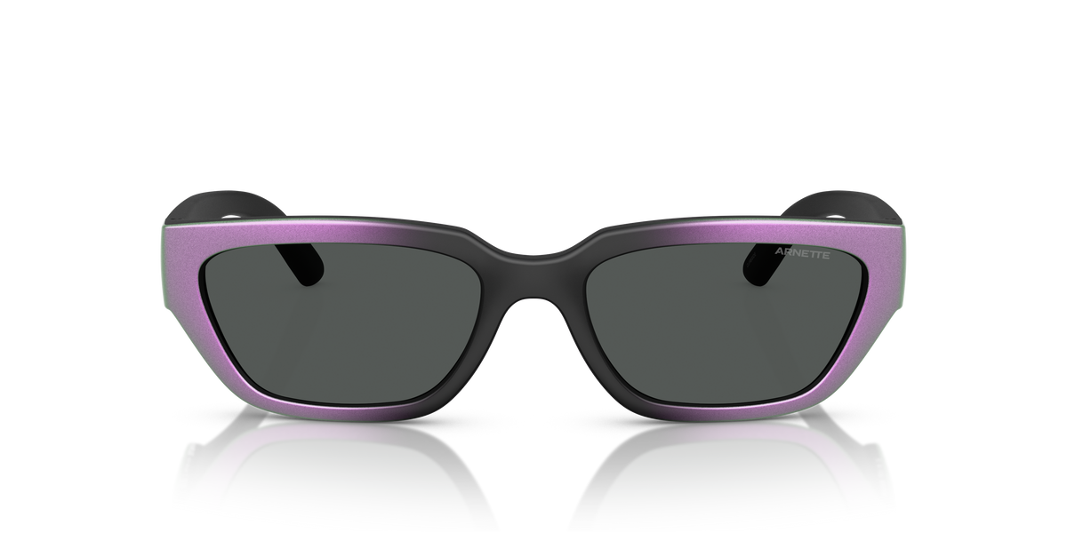 Arnette AN4350 Curbside Sunglasses in 297687 Matt Black Gradient Purple / Dark Grey lens, front view