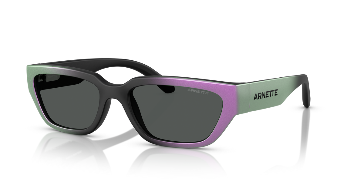 Arnette AN4350 Curbside Sunglasses in 297687 Matt Black Gradient Purple / Dark Grey lens