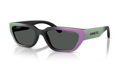 Arnette AN4350 Curbside Sunglasses in 297687 Matt Black Gradient Purple / Dark Grey lens