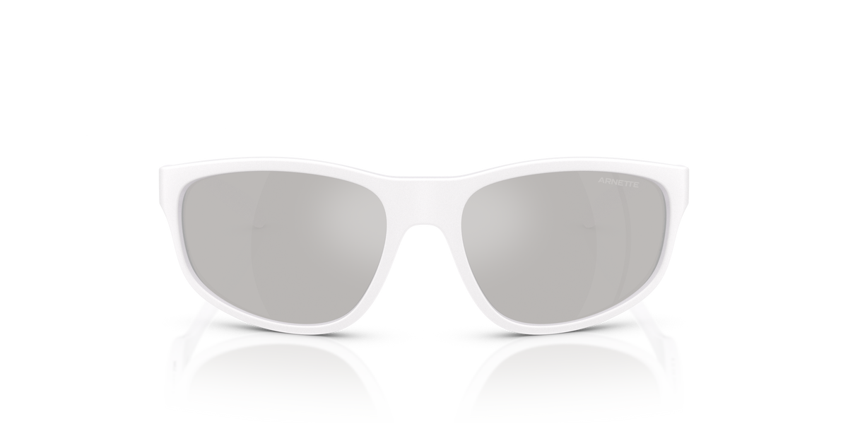Arnette AN4351 E.z. Kids' Sunglasses in 29776G Opal White Matt/Shiny / Light Grey Mirror Silver lens, front view