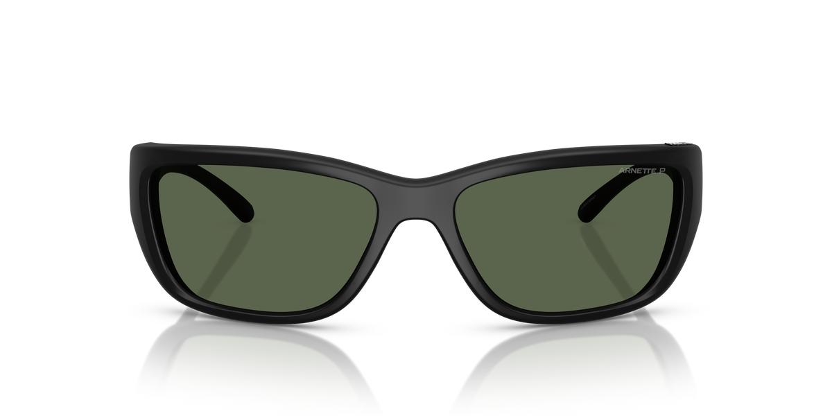 Arnette AN4353 Bubblewrap Sunglasses in 29009A Matte Black / Polarized Dark Green lens, front view