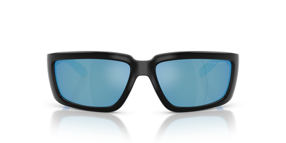 Arnette AN4355 Taggit Sunglasses in 275322 Black/Royal Blue Rubber / Dark Grey Mirror Water Polarized lens, front view