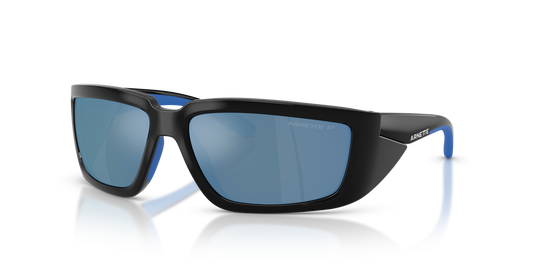 Arnette AN4355 Taggit Sunglasses in 275322 Black/Royal Blue Rubber / Dark Grey Mirror Water Polarized lens