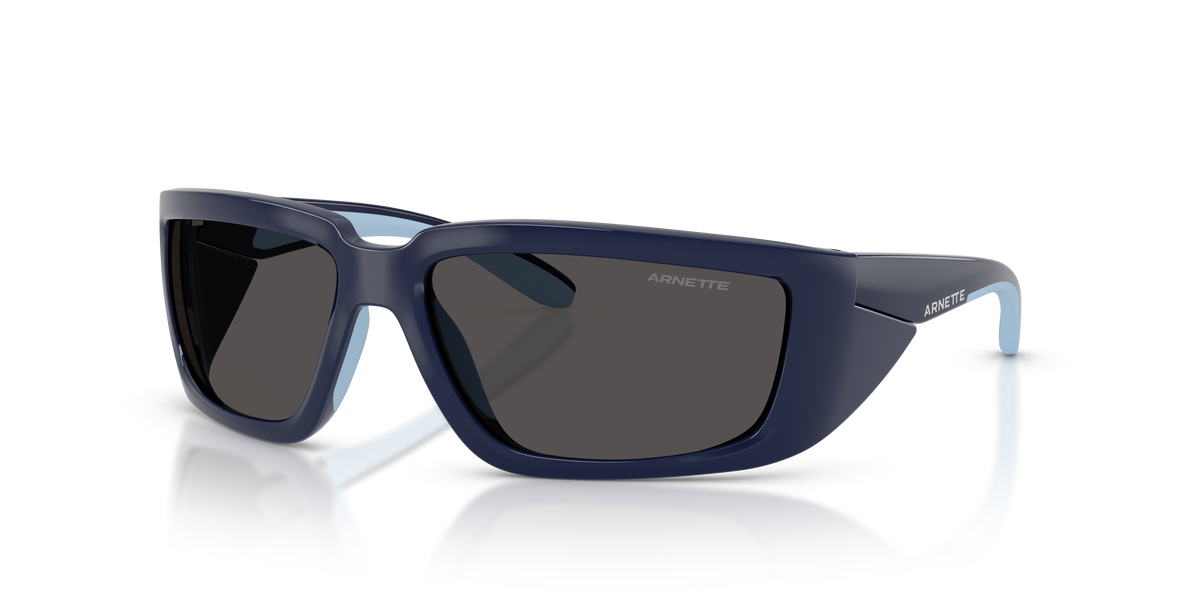 Arnette AN4355 Taggit Sunglasses in 275987 Dark Blue/Azure Rubber / Dark Grey lens