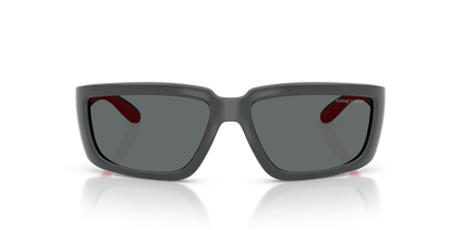 Arnette AN4355 Taggit Sunglasses in 284181 Dark Grey/Red Rubber / Polarized Dark Grey lens, front view